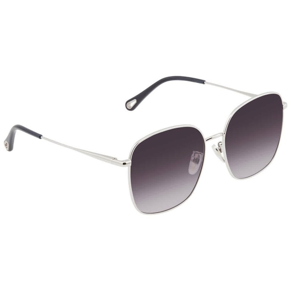 CHLOE SILVER/MIDNIGHT BLUE GRADIENT OVERSIZED SQUARE SUNGLASSES CH0076SK - Picture 3 of 6